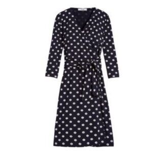 🌸2/$25 NWT Black White Sade New York Martey Knit Wrap Dress Polka Dot